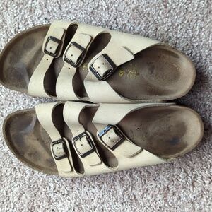 Birkenstock Taupe Nubuck Size 42N Worn